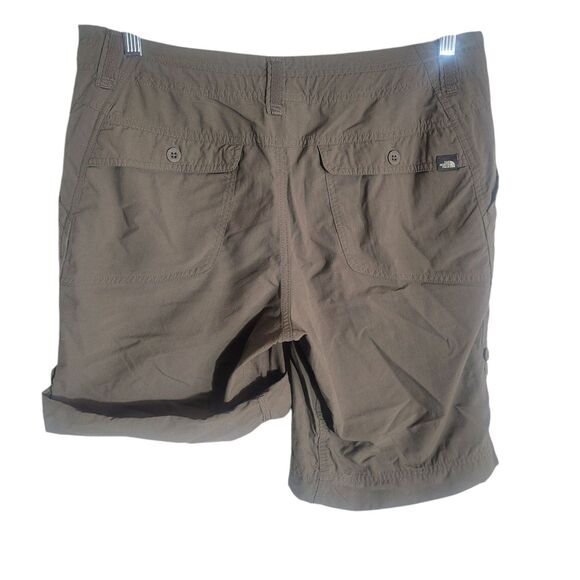The North Face Nylon 10" Shorts Women's Size 12 Tall Green Roll Tab Cuff Hiking - Picture 3 of 12